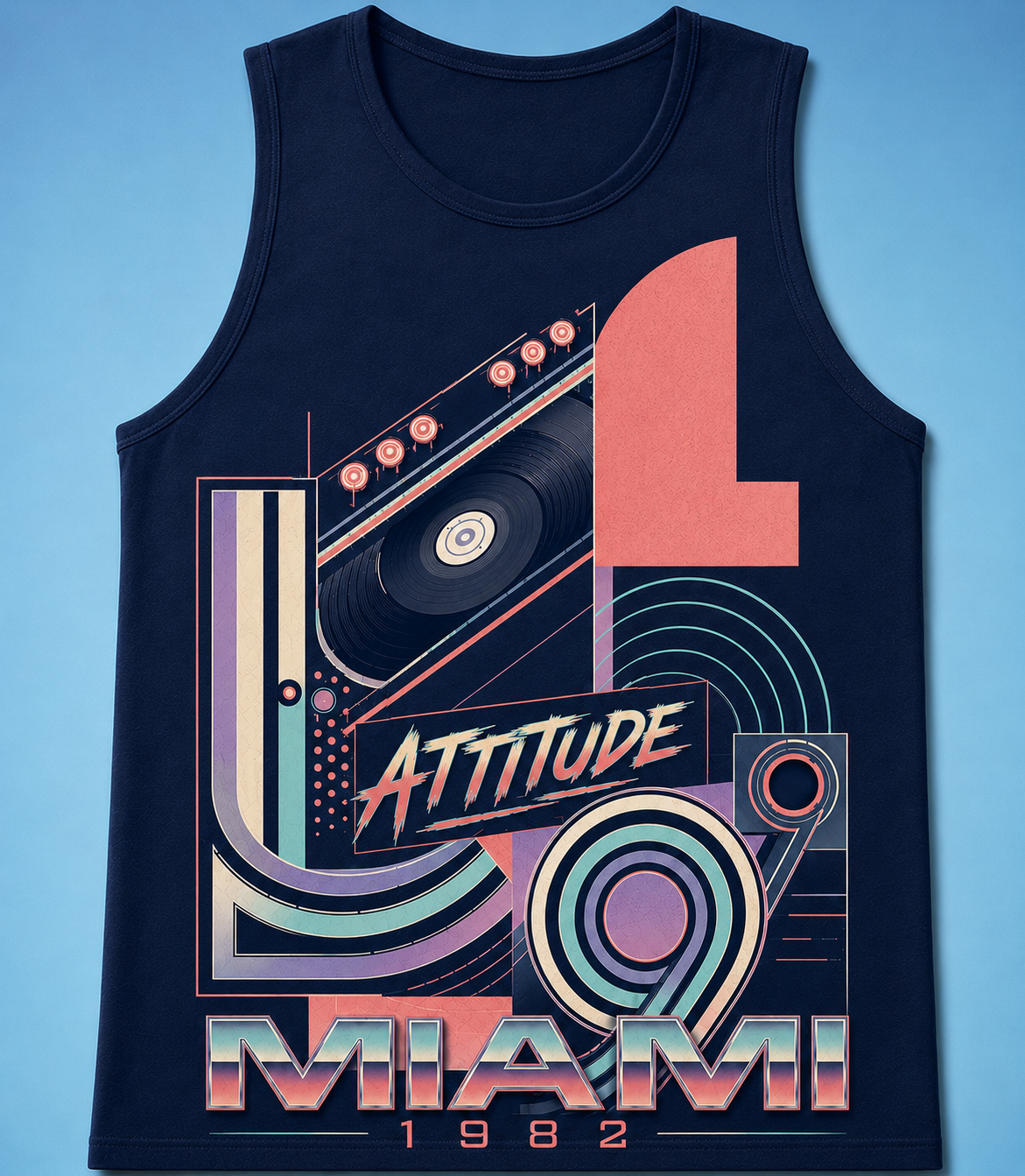 Latitude 9 Miami Attitude Tank in Midnight Navy