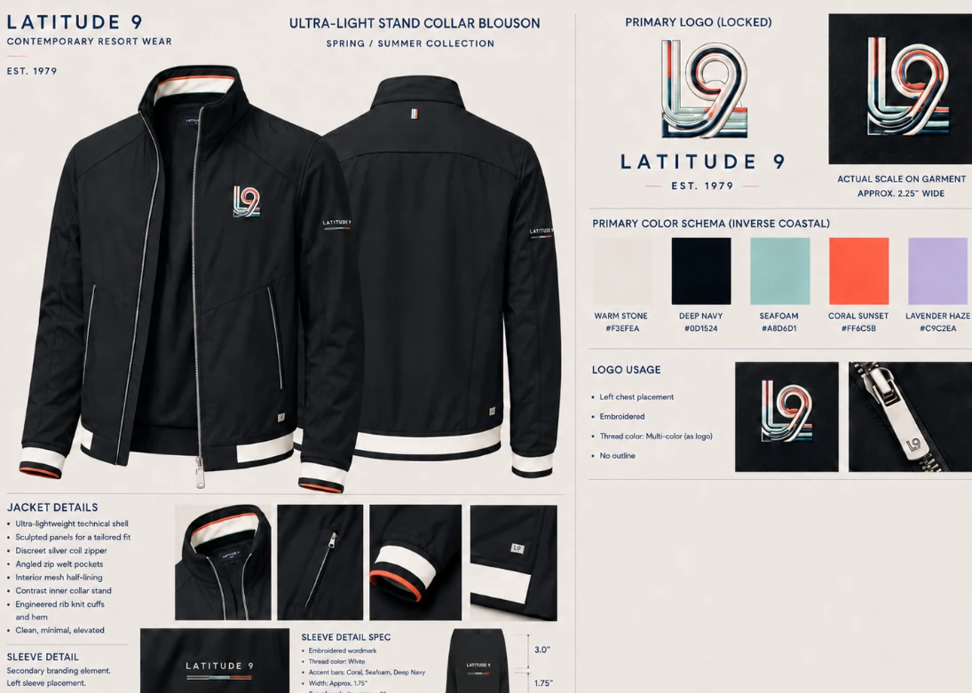 Latitude 9 Ultra-Light Stand Collar Jacket in Deep Navy